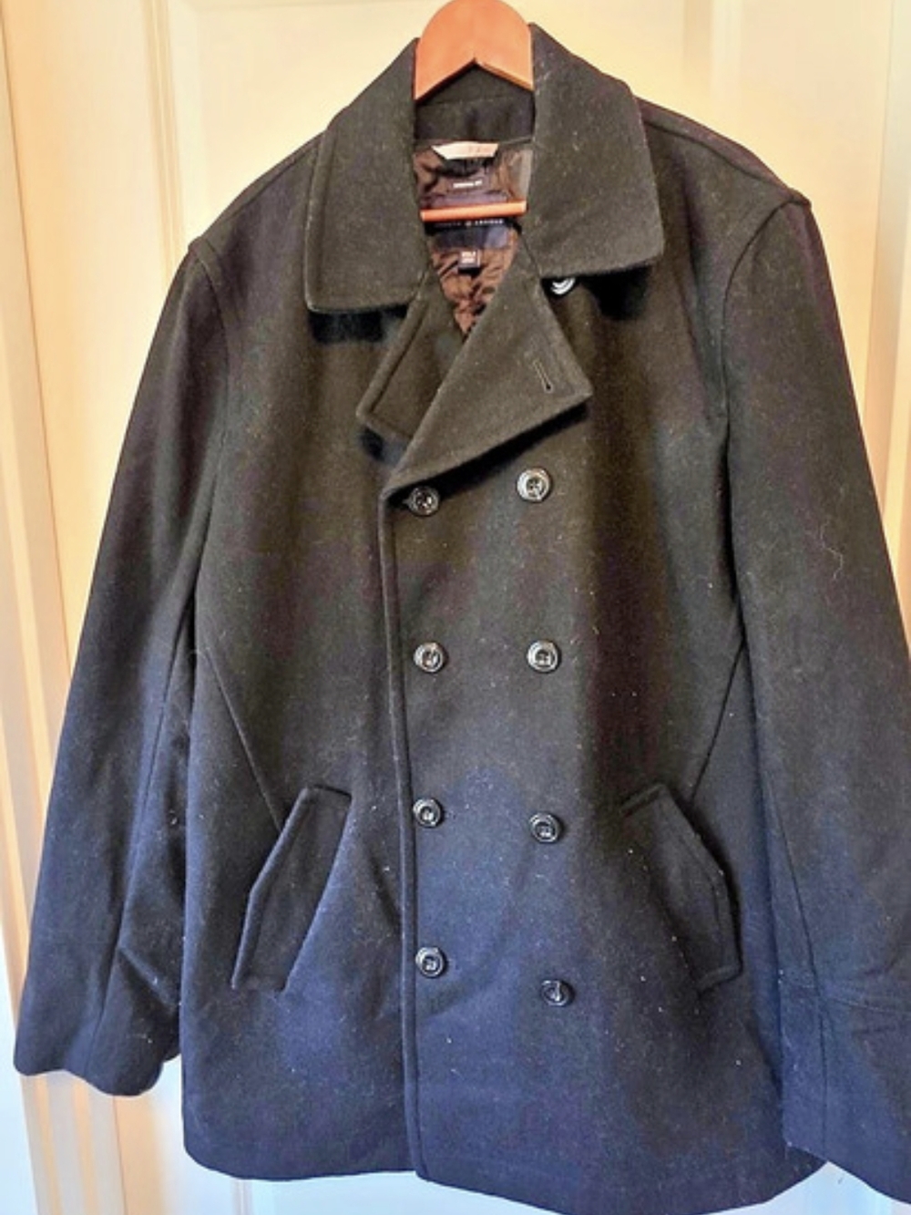 Joseph Abboud Modern Fit Wool-Blend Peacoat Black 2XL Tall